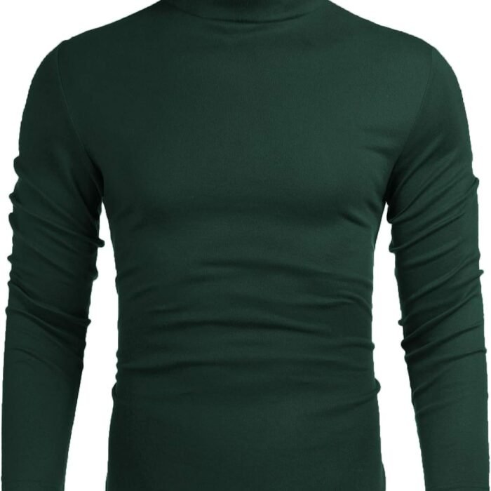 Men's Casual Slim Fit Basic Tops Knitted Lightweight Turtleneck Pullover Sweater