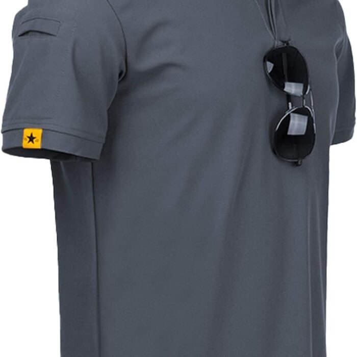 Mens Polo Shirt Short Sleeve Sports Tactical T-Shirt Athletic Golf Polos Daily Casual Stylish Collared Shirts for Men