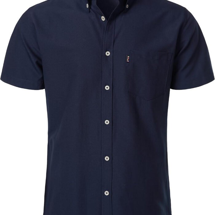 Men's Oxford Short Sleeve Button Down Dress Shirt | Summer Business Casual, Midweight, Regular Fit, With Pocket